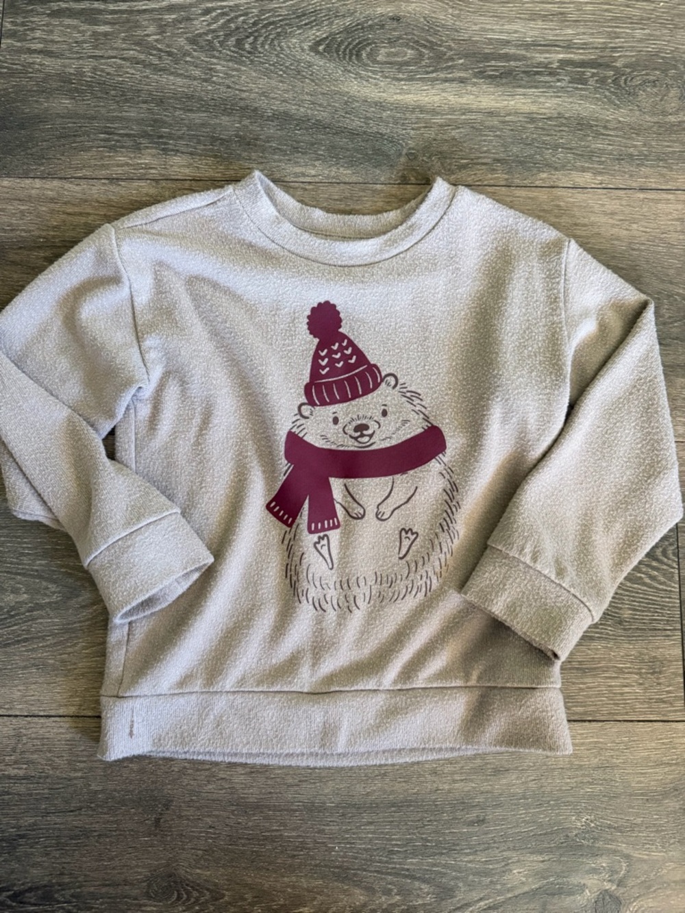 Sz 4t Light brown Pullover Top with Berry Bear Graphic